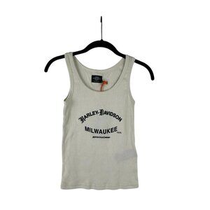 New Harley Davidson Women's Size Small Milwaukee Tank Top White 100% Cotton